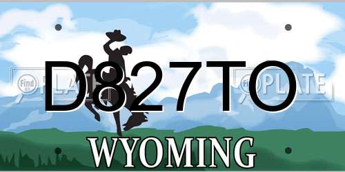 D827TO Wyoming License Plate