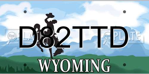 D82TTD Wyoming License Plate