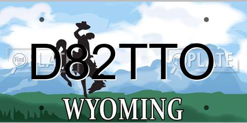 D82TTO Wyoming License Plate
