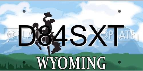 D84SXT Wyoming License Plate