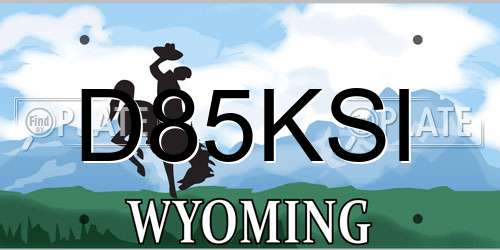 D85KSI Wyoming License Plate