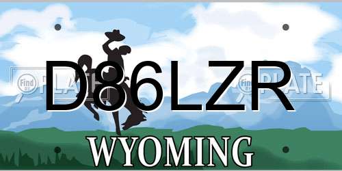 D86LZR Wyoming License Plate
