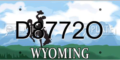 D8772O Wyoming License Plate