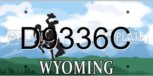 D9336C Wyoming License Plate