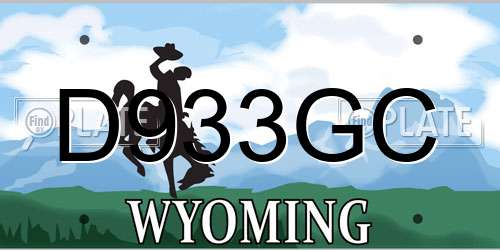 D933GC Wyoming License Plate
