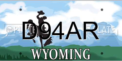 D94AR Wyoming License Plate
