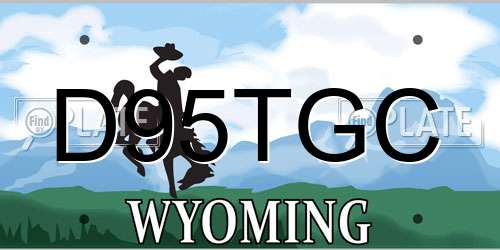 D95TGC Wyoming License Plate