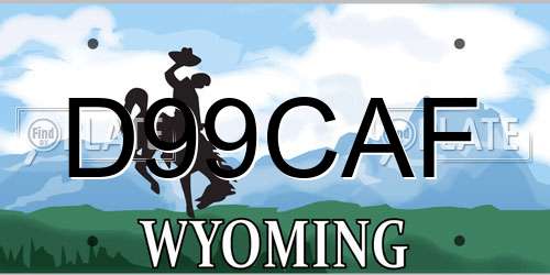 D99CAF Wyoming License Plate