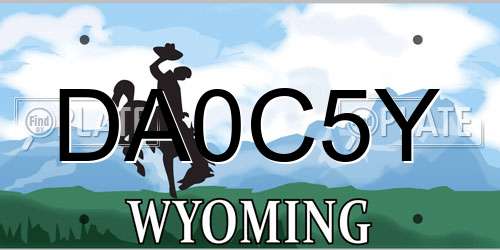 DA0C5Y Wyoming License Plate