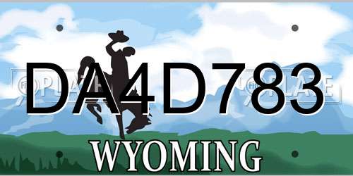 DA4D783 Wyoming License Plate