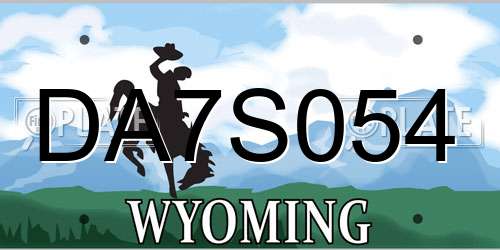 DA7S054 Wyoming License Plate