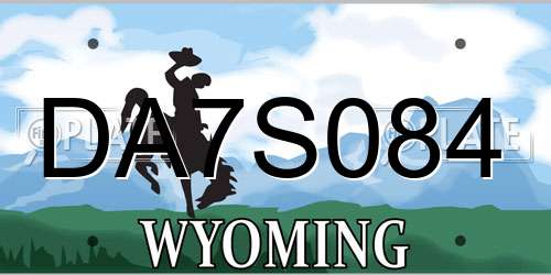 DA7S084 Wyoming License Plate