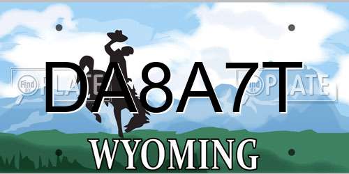 DA8A7T Wyoming License Plate