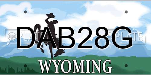 DAB28G Wyoming License Plate