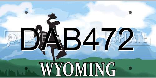 DAB472 Wyoming License Plate