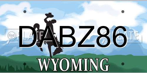 DABZ86 Wyoming License Plate