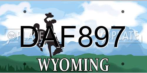 DAF897 Wyoming License Plate