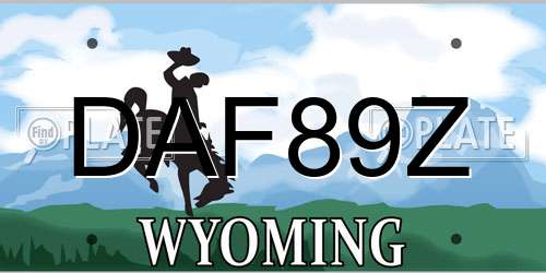 DAF89Z Wyoming License Plate