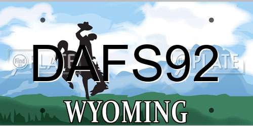 DAFS92 Wyoming License Plate