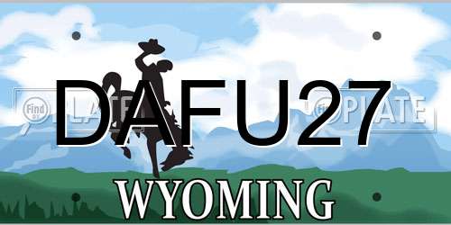 DAFU27 Wyoming License Plate