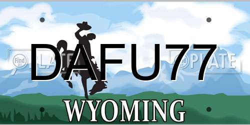DAFU77 Wyoming License Plate