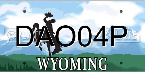 DAO04P Wyoming License Plate