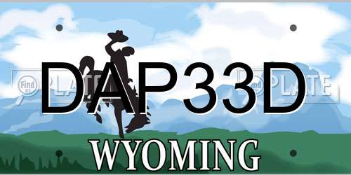 DAP33D Wyoming License Plate