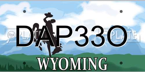 DAP33O Wyoming License Plate