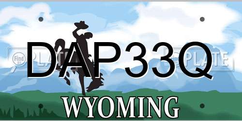 DAP33Q Wyoming License Plate
