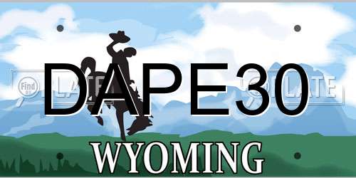 DAPE30 Wyoming License Plate