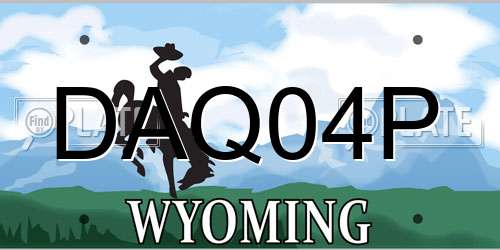 DAQ04P Wyoming License Plate