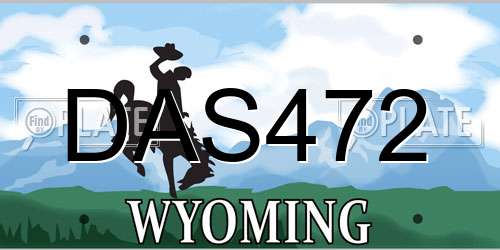 DAS472 Wyoming License Plate