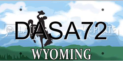 DASA72 Wyoming License Plate
