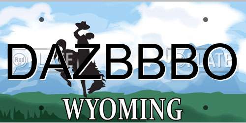 DAZBBBO Wyoming License Plate