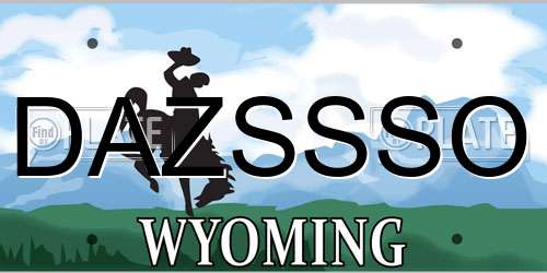 DAZSSSO Wyoming License Plate