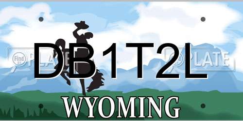 DB1T2L Wyoming License Plate