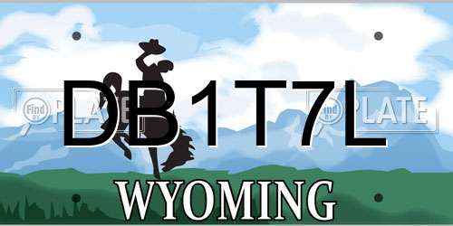 DB1T7L Wyoming License Plate