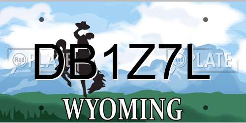 DB1Z7L Wyoming License Plate