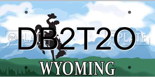 DB2T2O Wyoming License Plate