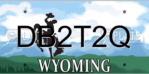 DB2T2Q Wyoming License Plate