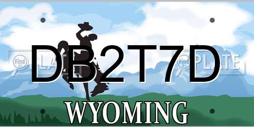 DB2T7D Wyoming License Plate