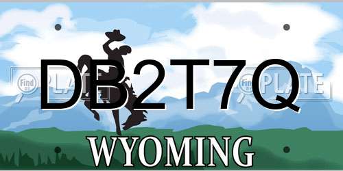 DB2T7Q Wyoming License Plate
