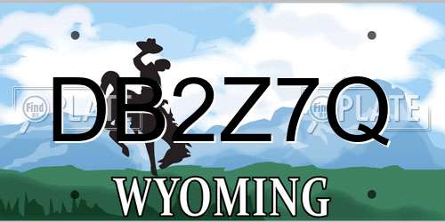 DB2Z7Q Wyoming License Plate