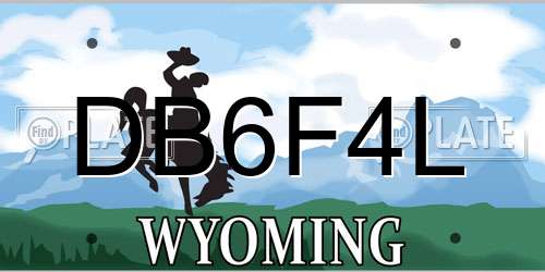 DB6F4L Wyoming License Plate