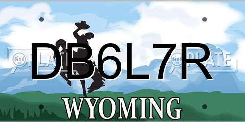 DB6L7R Wyoming License Plate