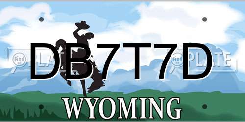 DB7T7D Wyoming License Plate