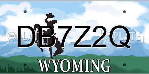 DB7Z2Q Wyoming License Plate