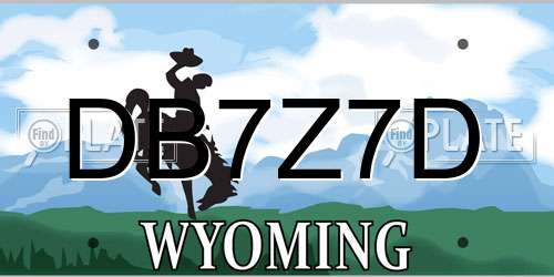 DB7Z7D Wyoming License Plate