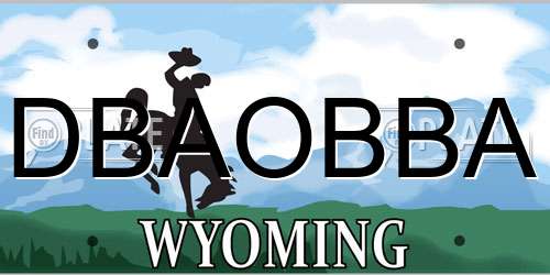 DBAOBBA Wyoming License Plate