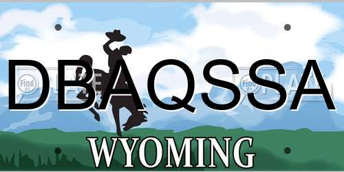 DBAQSSA Wyoming License Plate